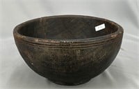 Wooden carved 8" bowl