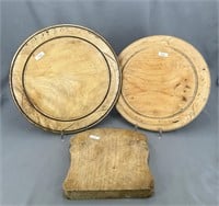 Lot of 3 wooden cutting boards