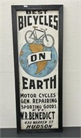 Tin W.R. Benedict Bicycles sign