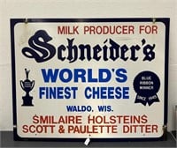 Schneiders World's Finest Cheese tin sign