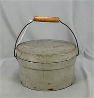 Wire hdld pantry box w/original gray paint