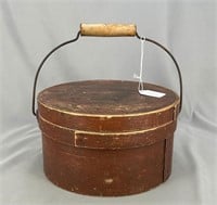 Wire hdld pantry box w/original red paint