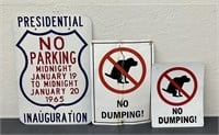 Lot of 3 tin signs