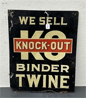We Sell Knock-Out Binder Twin tin adv. sign