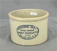 RW 2 lb butter crock w/ "Florentine Dairy, Valley