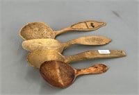 Lot of 4 wooden spoons