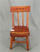 Toy wooden 11" chair with red paint