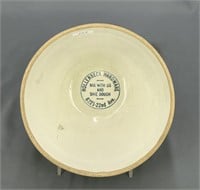 Stoneware 7" bowl w/ "Hollenbeck Hardware"