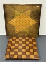 Pair of wooden game boards