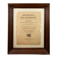 Framed 'Description De L'Egypte' Volume 2 Title Pa