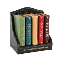 Set of Five Asprey Miniature Leather Language Book