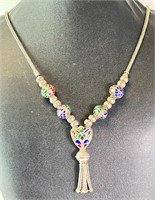 28" Solid Sterling Enameled Necklace/Chain (Beauty