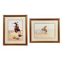 Pair of Charles M. Russell Serigraphs incl. 'Bad H