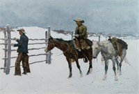 Frederic Remington 'The Fall of the Cowboy' Serigr