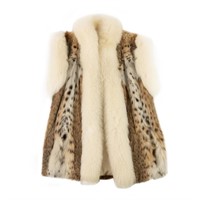 Bobcat Fur Vest w/ Arctic Fox Trim