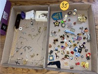 (2) Boxes Assorted Jewelry & Pins