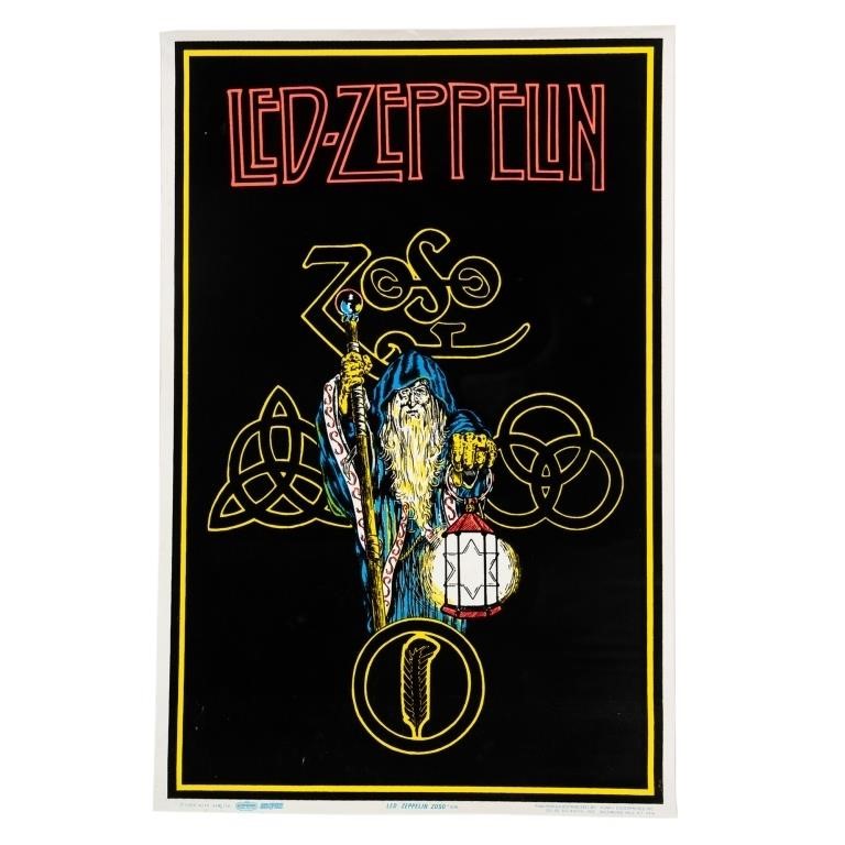 Vintage Led Zeppelin 'Zoso' Blacklight Poster #836