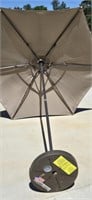 7 Foot Round Outdoor Umbrella with Stand.