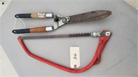 Hedge Clippers and Bow Saw