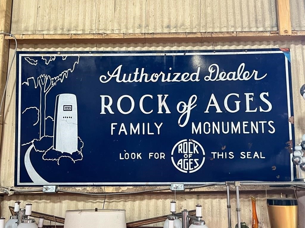 Rock of Ages Dealer Porcelain Enamel Sign