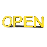 Vintage Yellow Wood Open Sign
