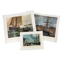 (3) Grouping of Maritime Signed Lithographs incl H