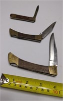 3 Nice Knives  Blades Are 3" 2" & 1 1/2" Long