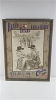 1996 "Heart of Texas" Coor's Rodeo Poster Framed