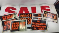 12" x 95" Banner "Tent Sale" and other Signs