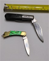 2 Knife Lot. Barlow & Small Green Pen Knife