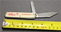 Vintage Baltimore Orioles Knife. 2 1/2" Blade. Usa
