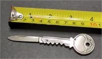 Small Knife Shaped Like A Key. 1 1/2" Blade.