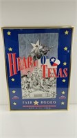 "Heart of Texas" 1995 Rodeo Poster Framed