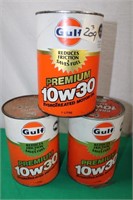 Gulf 10w30 Cardboard Oil cans