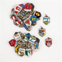 Collection of Souvenir Enameled Silver Charms