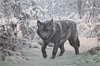 Winter Encounter Wolf / Signed R.S Parker
