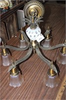 vintage Hanging Lamp & Glass Shades
