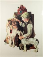 Norman Rockwell 'Making Friends' AP Signed Lithogr