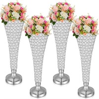 4 Pcs Crystal Trumpet Flower Vase