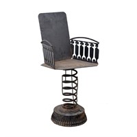 Found Object Steel Yard Art Stool Chair