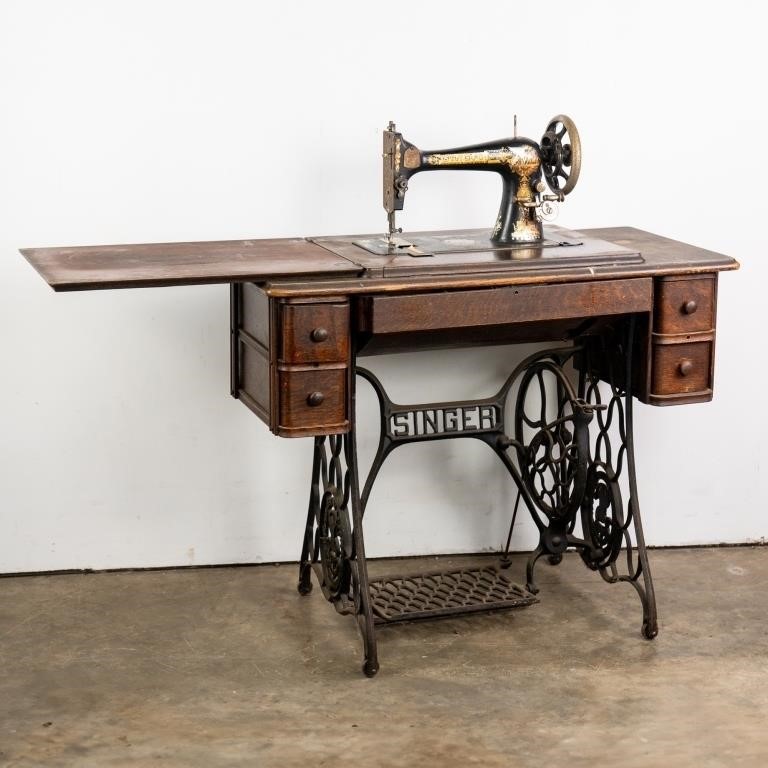 Early 1900's Singer Sewing Machine Treadle Table