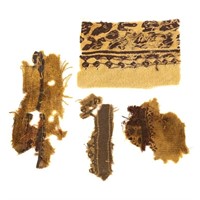 (4) Group of Egyptian Wool Coptic Textile Fragment