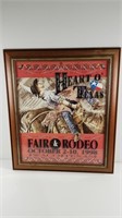 "Heart of Texas" 1998 Rodeo Poster, 26" X 22-1/2"