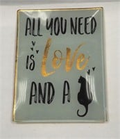 Glass Tray "All You Need Is Love..." 6-1/2" x 5"