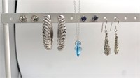 Swarovski elements sterling silver drop earrings,