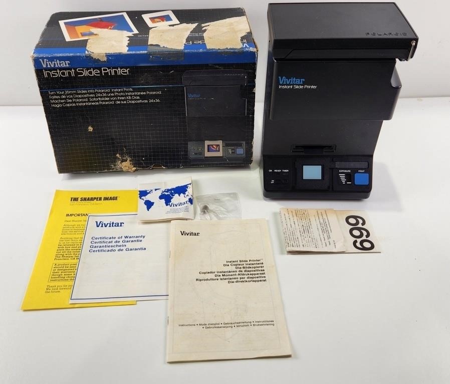 Vtg Vivitar Instant Slide Printer, requires (4)