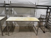 5' SS Prep Table w/ Cutting Board & Shelf