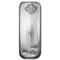 100 Oz Silver Bar - Johnson Matthey