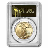 2021 1oz Gold Eagle Type 1 Ms70 Last Day, Black