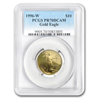 1996-w 1/4 Oz Proof American Gold Eagle Pr-70 Pcgs